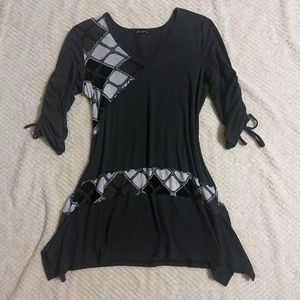 Grey Grunge Abstract Textured Mini Dress